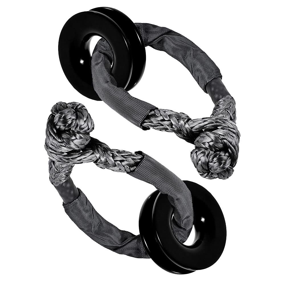 Astra Depot 2 Sets Black Recovery Snatch Ring 41,000lbs with 1/2