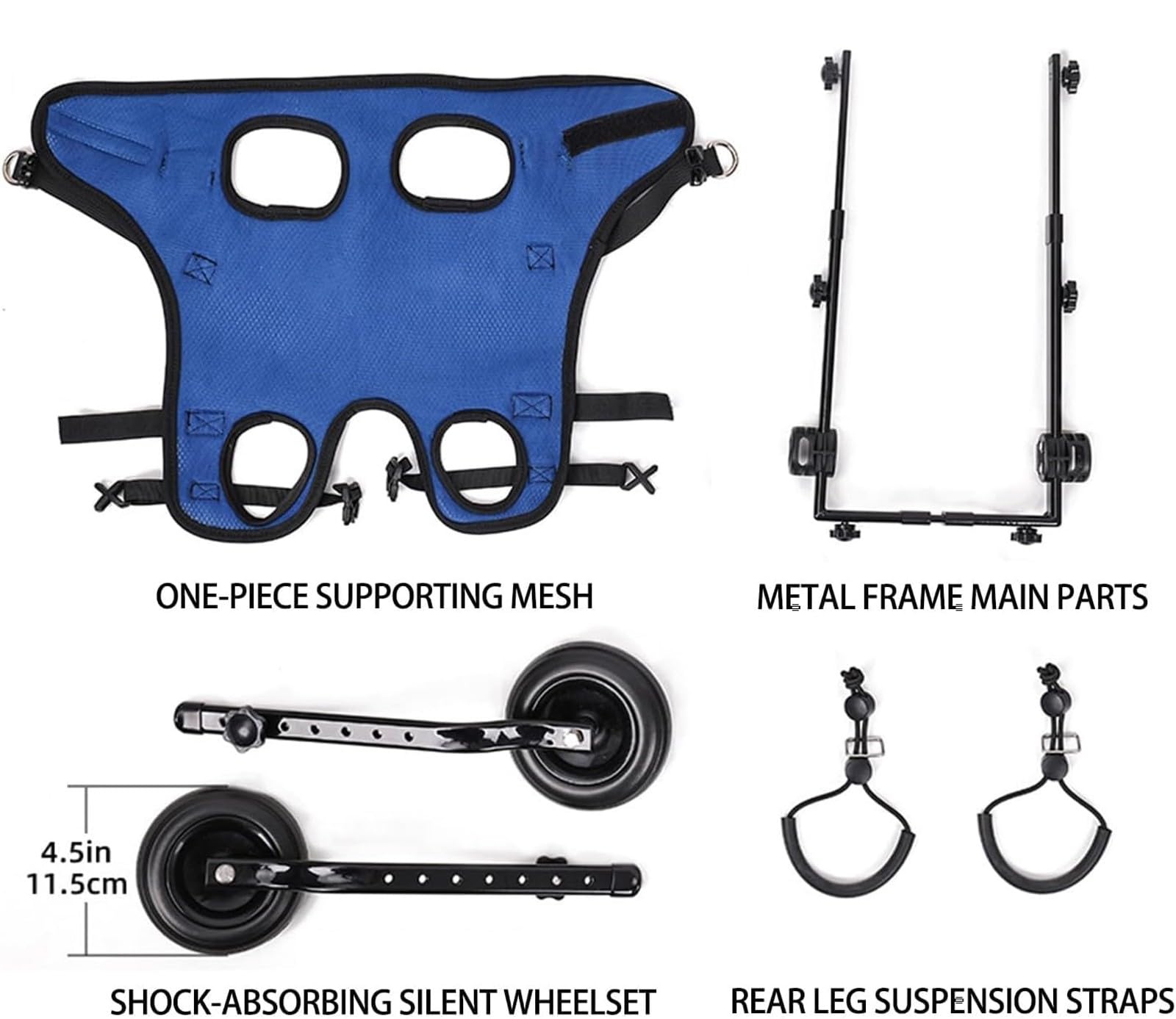 Fauteuil Roulant Pour Chien Pour Pattes Arrière, Aide Mobilité Animaux Handicapés, Attelle Pattes Soutien Hanches X-Small