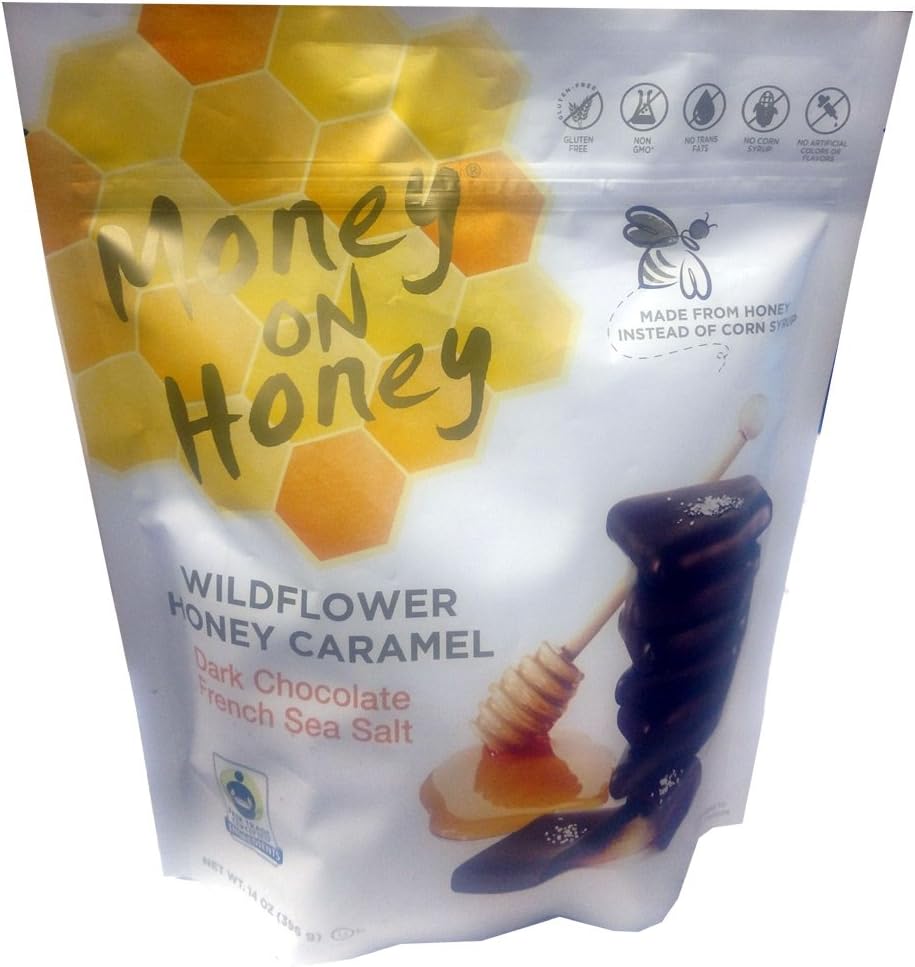 Money on Honey Wildflower Honey Caramel Made From Honey 14 Ounce Bag