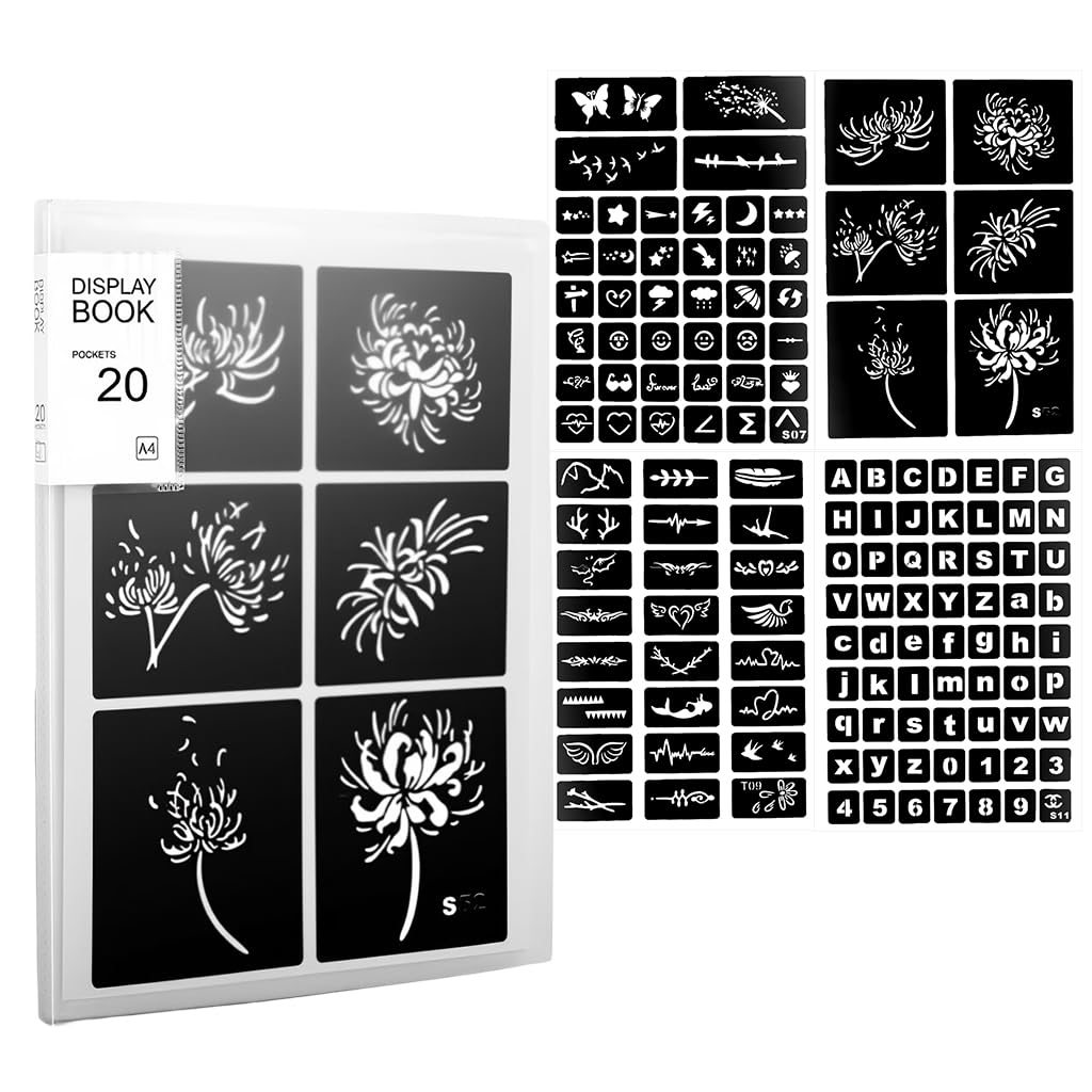 MAYCREATE® Small Tattoo Stencils Book, 445 Unique Non-Repeating Tattoo Patterns for Arm, Body, Wrist, Portable Design Stencil Book for Beginners & Professional Artists-image-33
