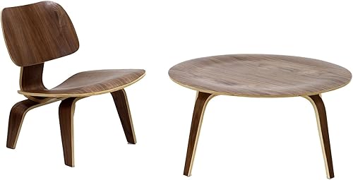 Miniatura 8 de Modway Fathom Mid-Century - Silla moderna de madera contrachapada moldeada para cocina y comedor en color natural