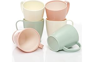 Colorful Durable Non-breakable Reusable 10oz Plastic Coffee Tea Cups 6-piece set