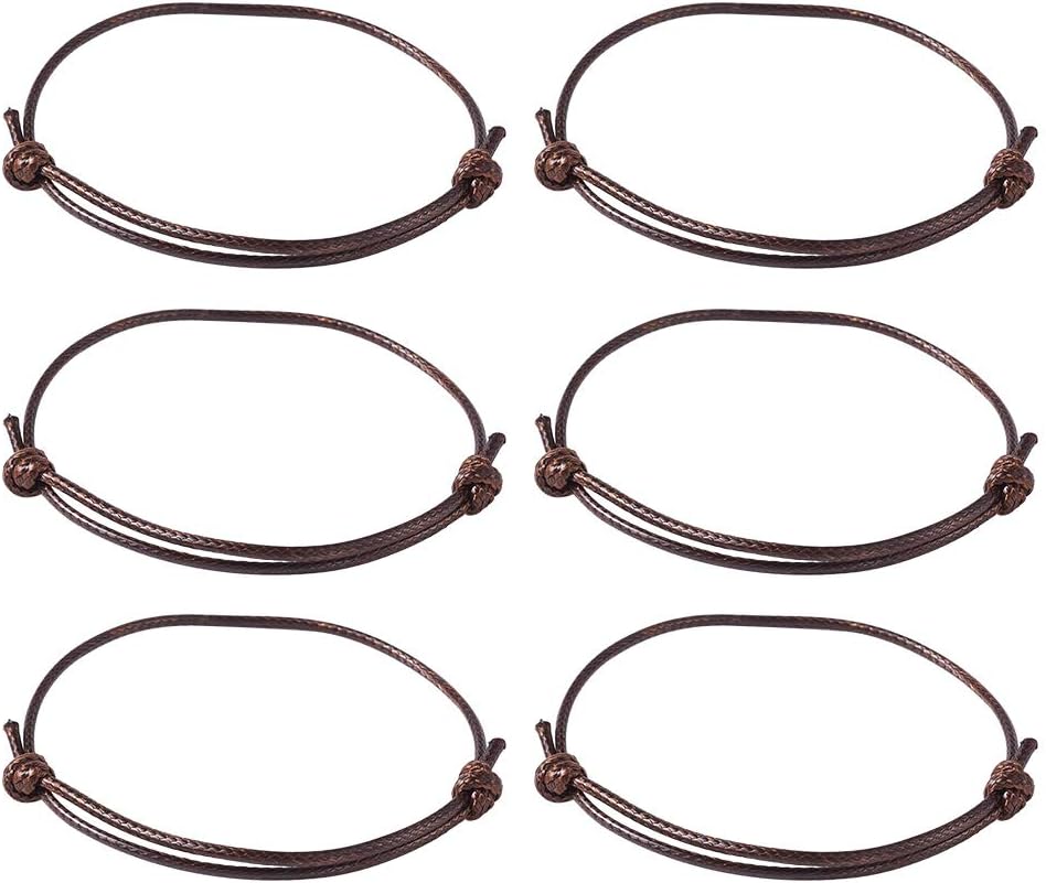 50pcs Adjustable Bracelet Making Korean Waxed Polyester Cord Bracelet String Coconut Brown for Women Men Friendship Bracelet Jewelry Making Supplies