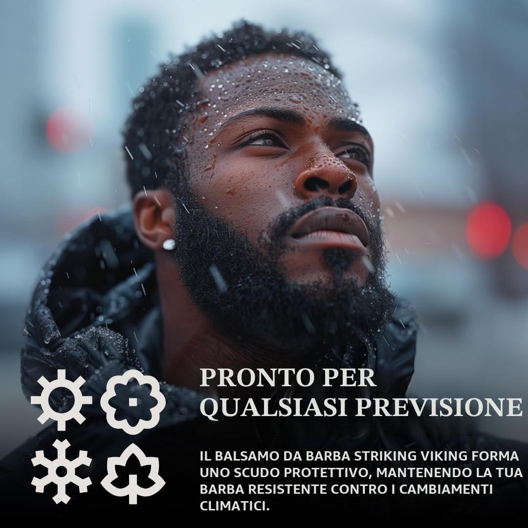 Striking Viking Balsamo per Barba da Uomo - Profumo di Sandalo, 2 Once (59,15 g) - Balsamo Condizionante per Barba Senza Risciacquo e Styling - Realizzato con Oli di Argan e Jojoba di Derivazione
