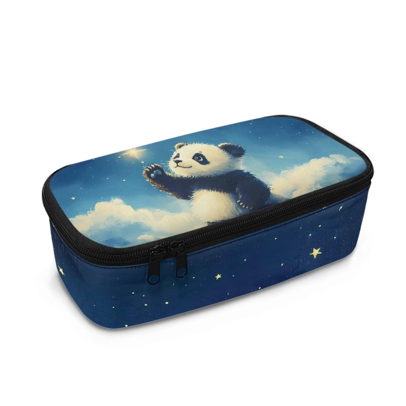 TOADDMOS Panda in Cloud Pencil Case Exam Pen Pencil Pouch for Teen Boys Girls School Students Multi-Functional Organizer Box Maker Pencil Pouch