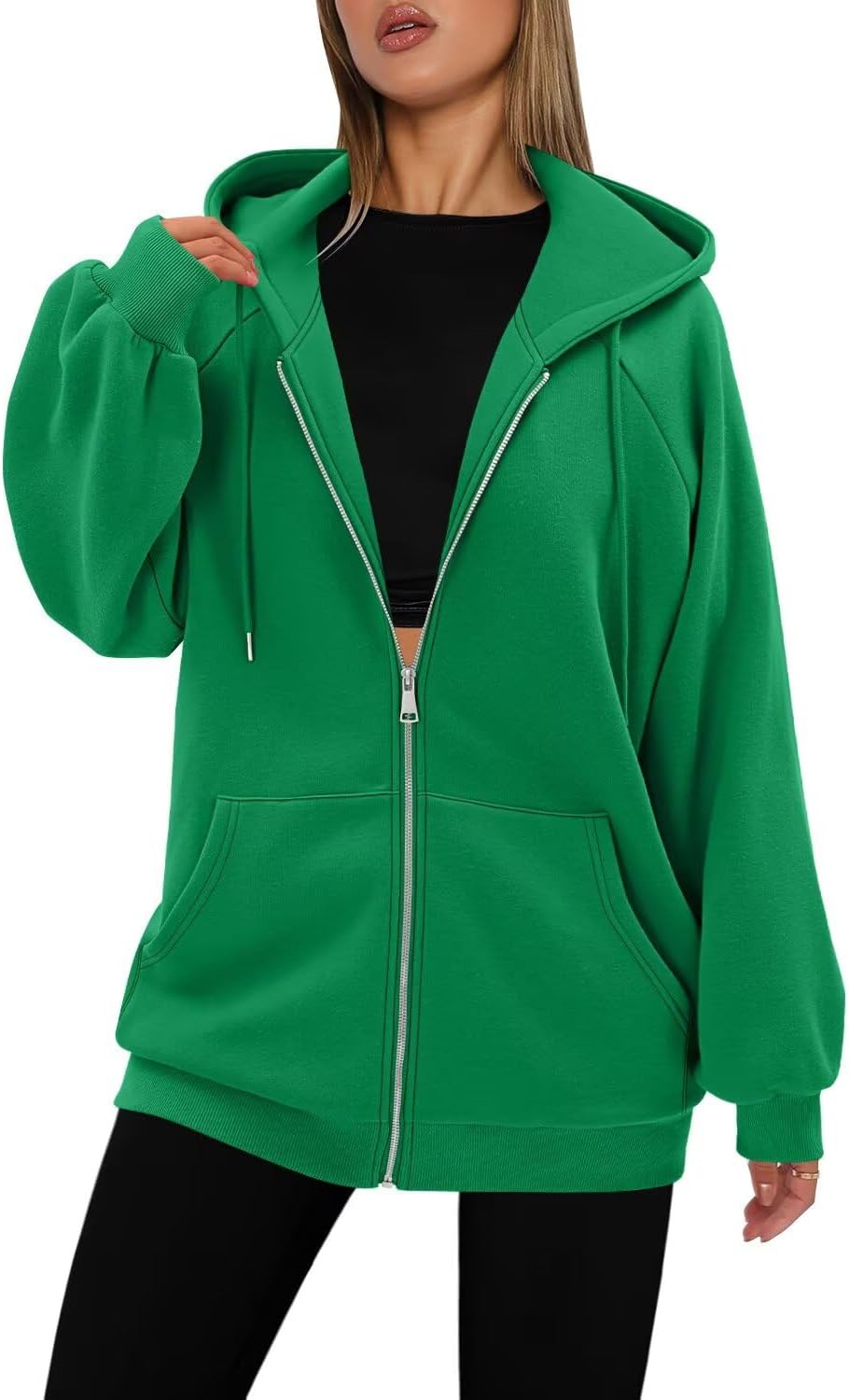 StunShow Women's Zip Up Hoodies Oversized Fleece Long Sleeve Sweatshirts Casual Fall Jacket Coat with Pocket(S-3XL) - Image 3