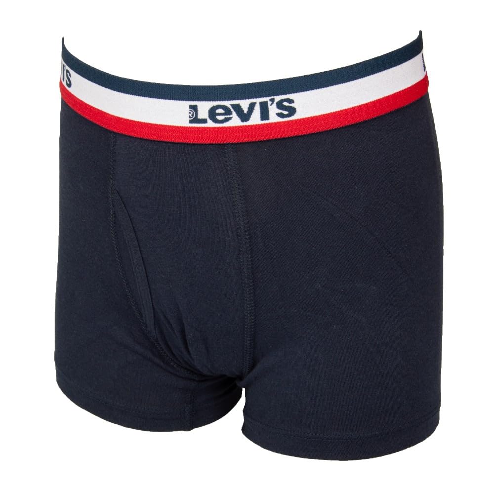 Levi's Boxer Bimbo Maschio Ragazzo Confezione 2 Capi Cotone Elasticizzato Elastico a Vista Articolo 9L0130, GU6 Blue - Grey, 6 Anni