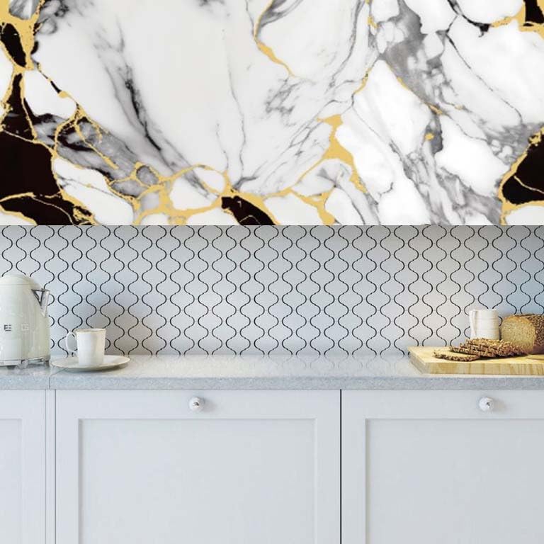 Image of Self-Adhesive Wallpaper & Wall Stickers, Gray White