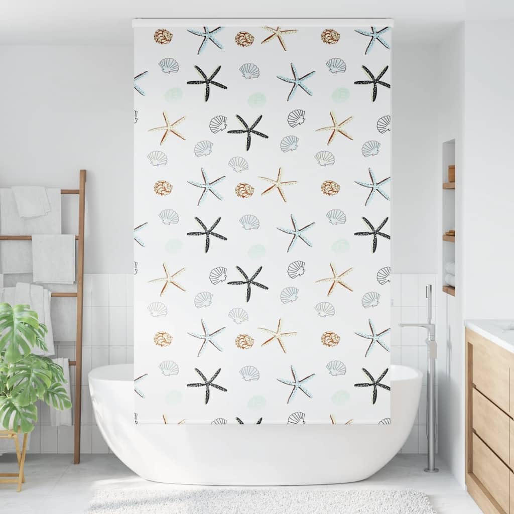 Duschrollo Mit Kassette, PEVA Material, Wasserfest, Platzeinsparend, duschvorhang badewanne, Shower Curtains, Geeignet Für Badezimmer, Weiß, 130x240 cm