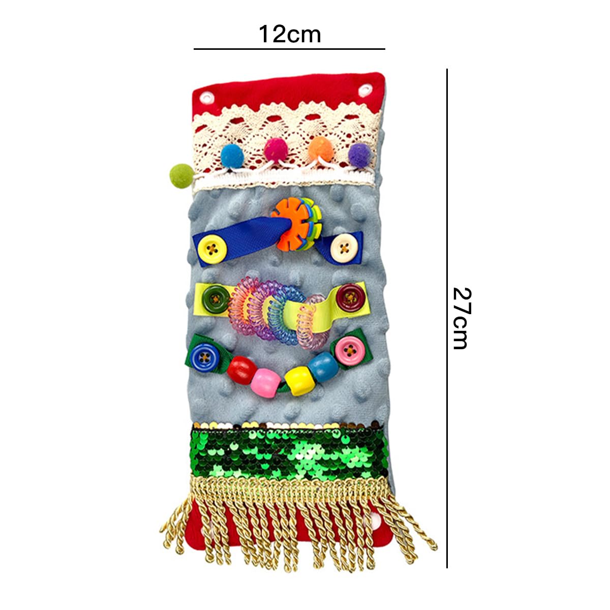 attività per Adulti con demenza Cuscino, Cuscino di Peluche, Federa per Braccio sensoriale tattile, Cuscino di decompressione con Gadget tattili, Azzurro Cielo