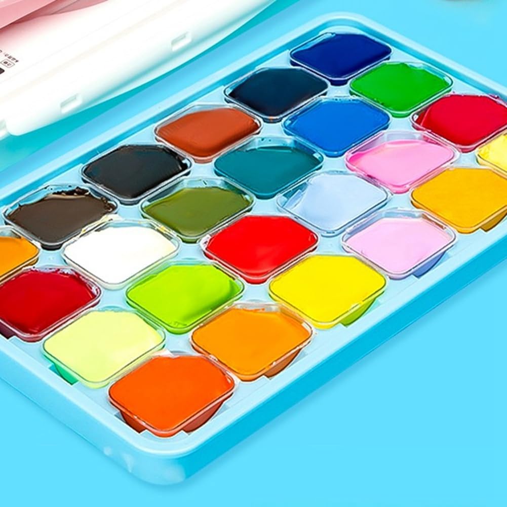 Art Débutant Gel Gouache Peinture Ensemble 24colors 30 Ml Peinture Concentrée Packs Réutilisables de Remplacement Gouaches Recharge