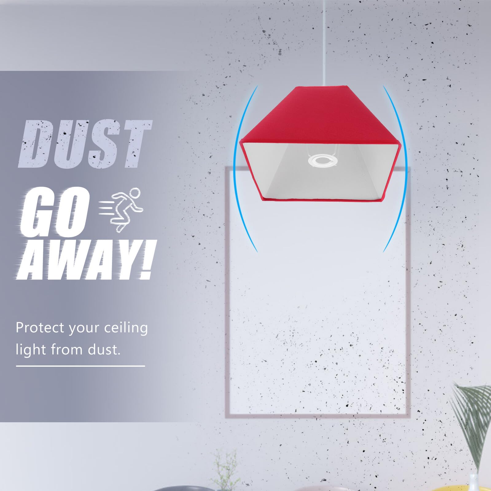 Lampada Rossa, Copertura Delicata per Parete e Soffitto | Stile Semplice, per Camera da Letto e Stanza, Diffusione Decorativa della Luce, Non Facile da Sbiadire