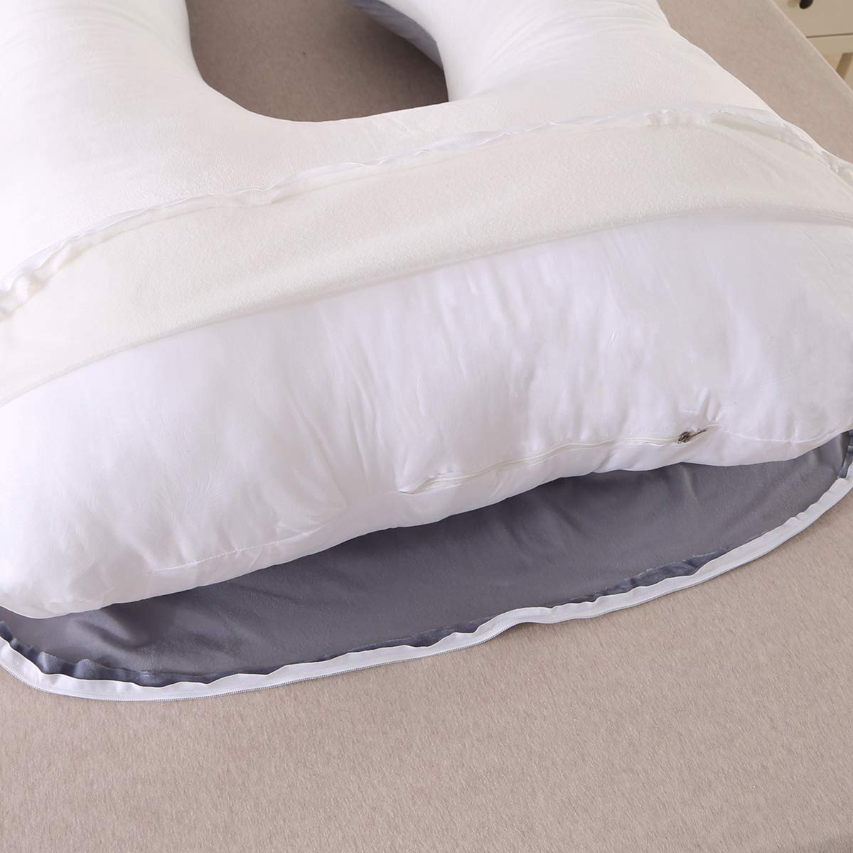 SHANNA Schwangerschaftskissen U Förmiges XXL,Gross Stillkissen Seitenschläferkissen, U Form Körperkissen mit Abnehmbarem und Waschbarem Bezug,70 * 145CM Pregnancy Pillows