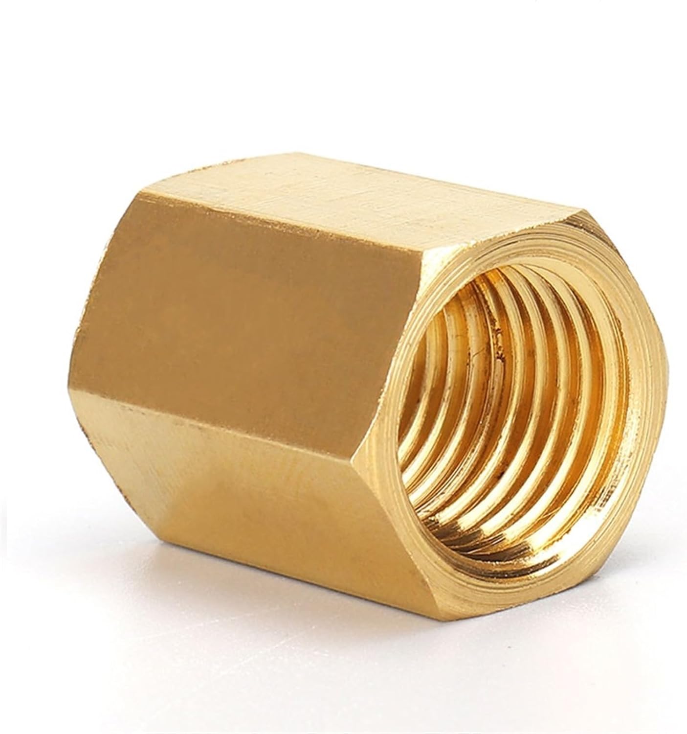 Brass Pipe Fitting Copper Hose Hex Coupling Coupler Fast Connetor Female Thread 1/8"" 1/4"" 3/8"" 1/2"" 3/4"" BSP For Water Fuel Gas (Color : 01)
