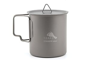 TOAKS Titanium Camping Cup 450ml (CUP-450 with Lid)