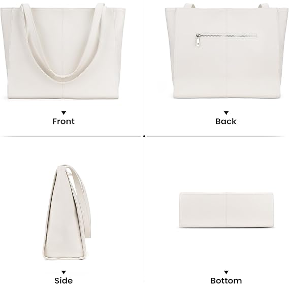 befen Genuine Leather Tote Bag for Women Work, Women's Leather Shoulder Bags Purses Satchel Handbags with Laptop Compartment