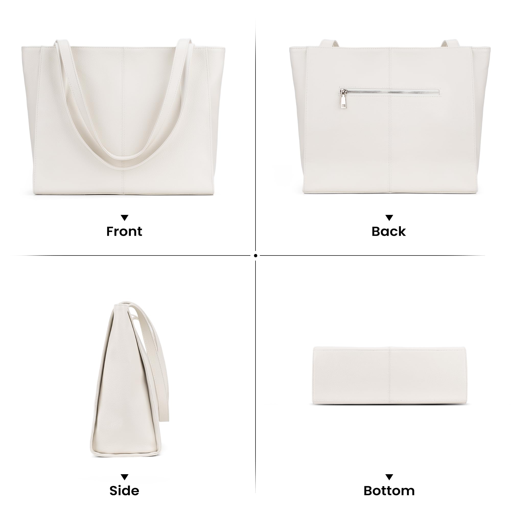 befen Véritable Sac Cabas en Cuir Femmes Sacoche, Sacs à Main en Cuir Femmes avec Compartiment pour Ordinateur Portable de 14 Pouces
