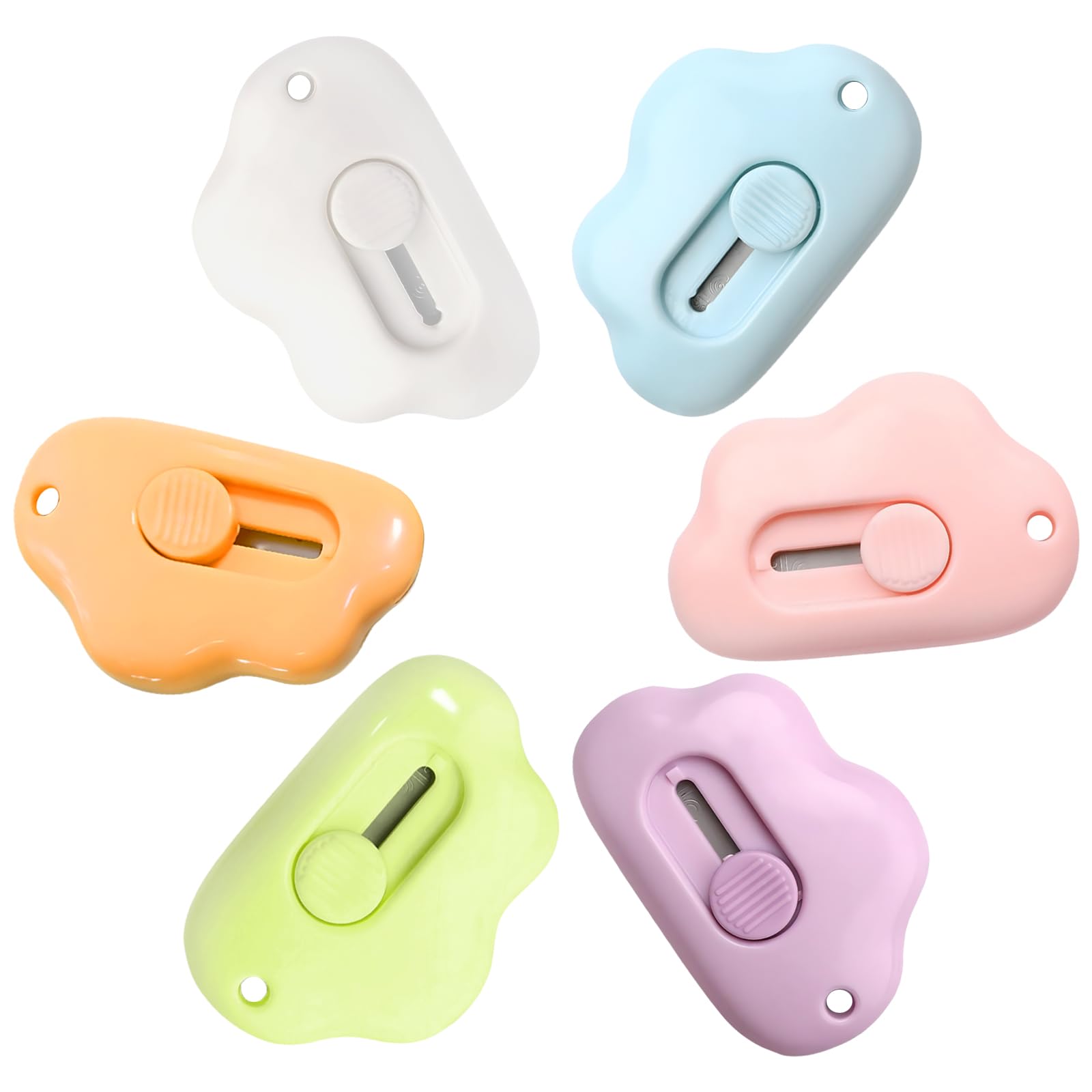 YHT 6PCS Mini Art Knives Box Opener in Assorted Colors for Letter Opening and Paper Cutting,Portable with Sharp Blade,Stationery for School,Home and Office