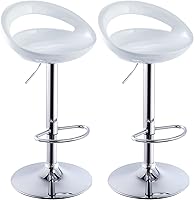 Vista 8 de DUHOME Juego de 2 taburetes de bar ABS ajustables giratorios, 2 piezas para isla de cocina, bar y pub (negro)
