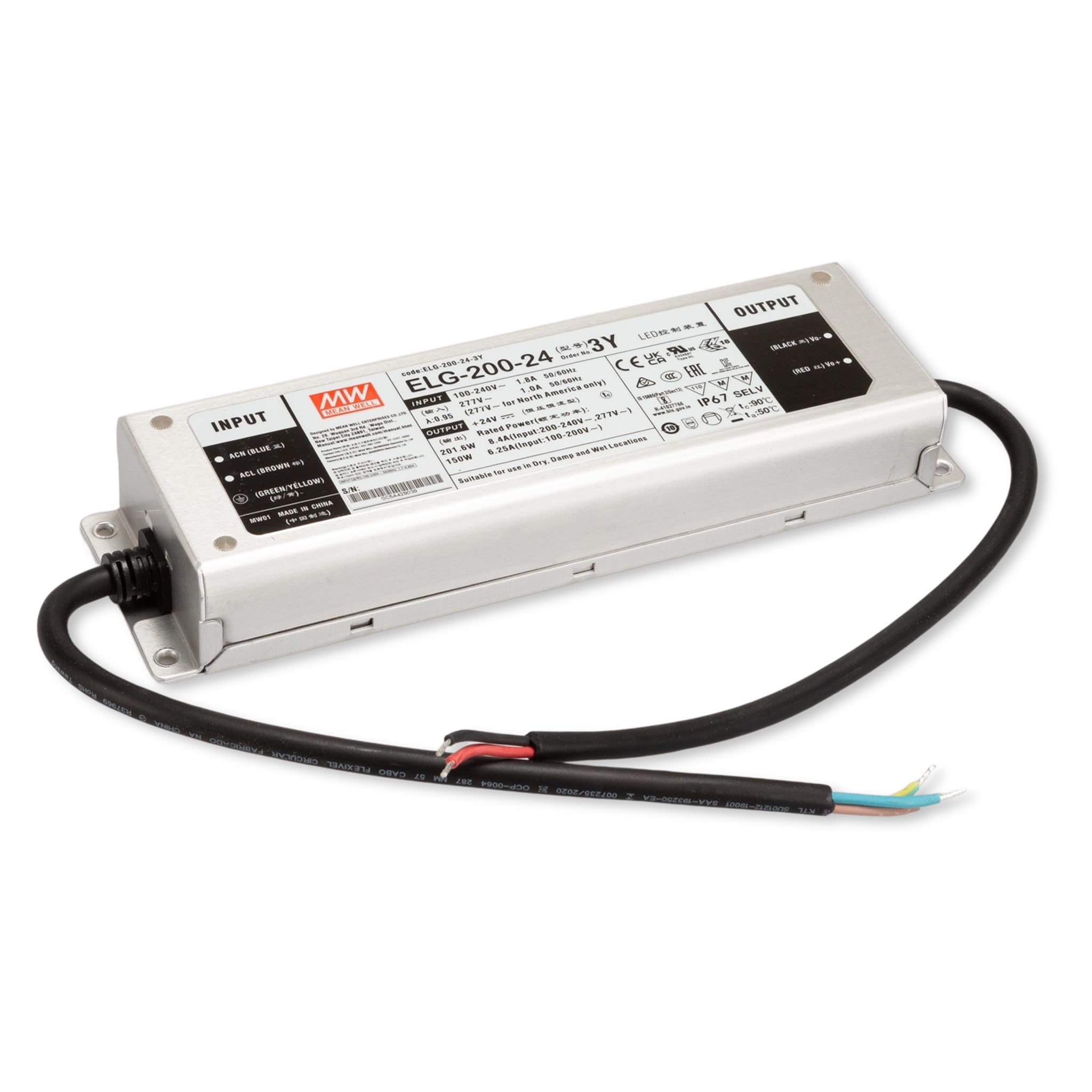 Mean Well ELG-200-24-3Y Transformateur LED Tension constante 201,6 W 8,4 A 12-24 V