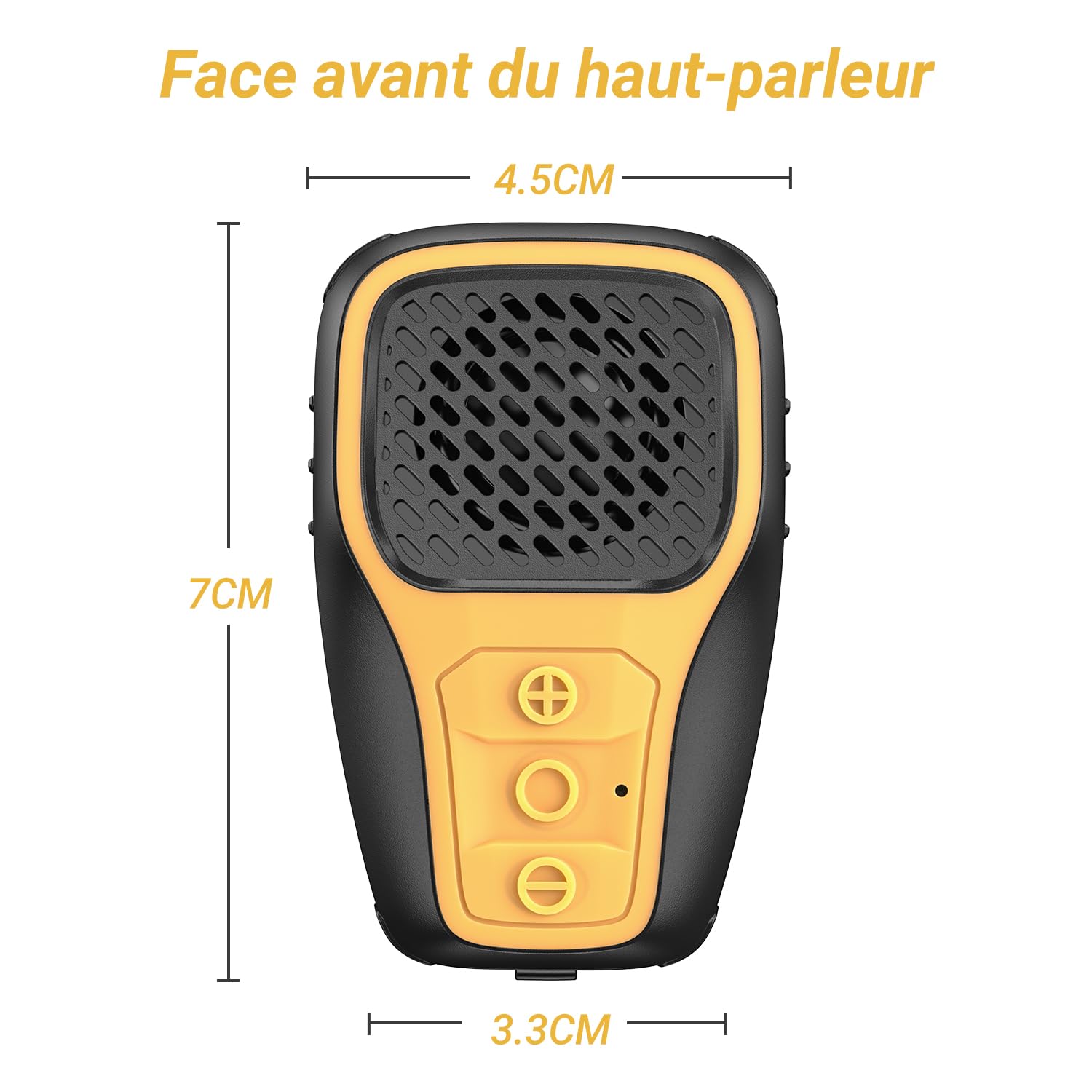 INGA Enceinte Bluetooth à Clip, Mini Enceinte Étanche IP67 avec Microphone, Idéale pour Musique Et Appels Mains Libres Pendant Le Travail, Cyclisme, Golf Et Activités Extérieures (Jaune)