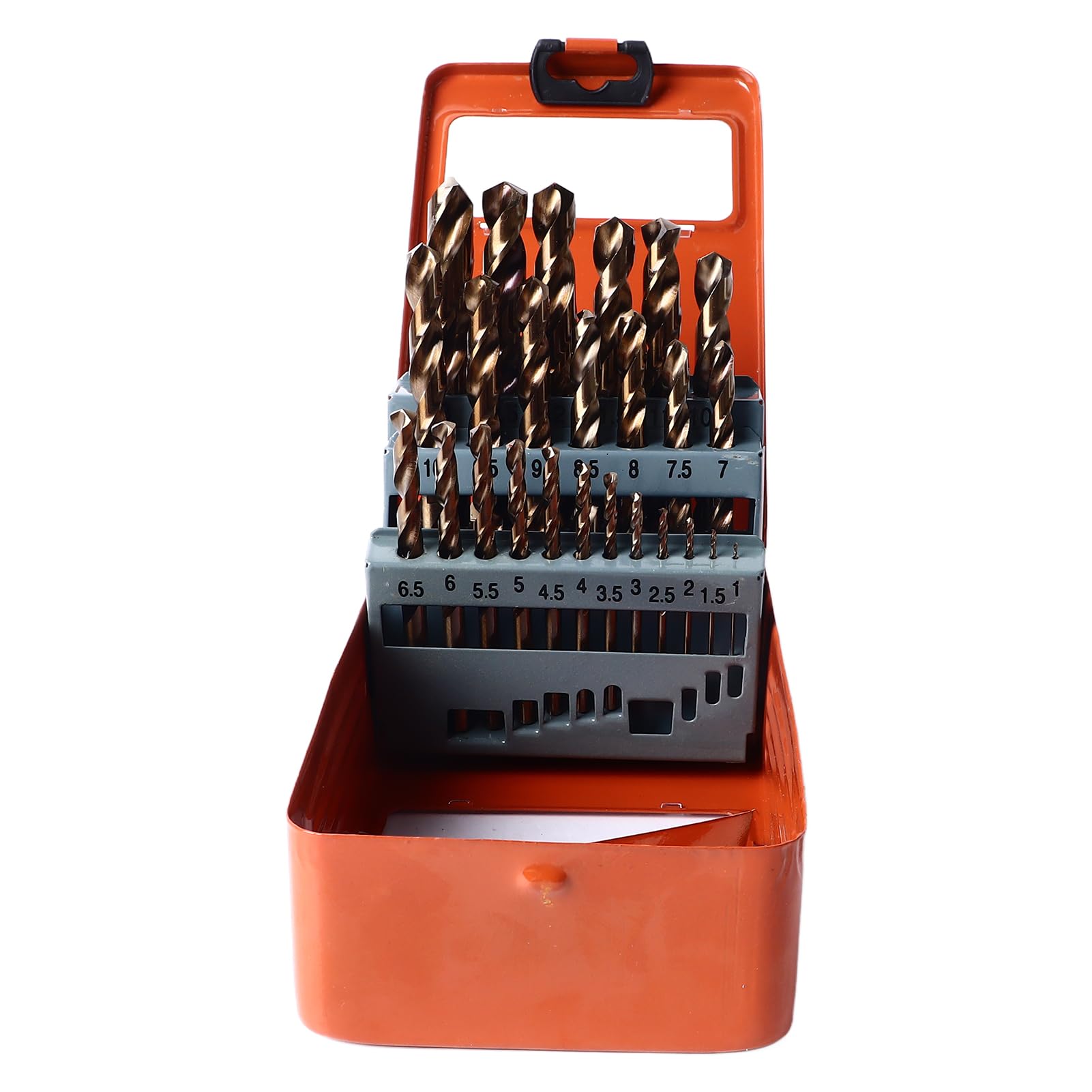 Cocoarm Juego de 25 Brocas Helicoidales de Cobalto HSS Juego de Brocas Helicoidales de 1 Mm a 13 Mm Eliminación Rápida de Virutas Resistente Al Desgaste para Hierro de Acero Inoxidable con Taladros
