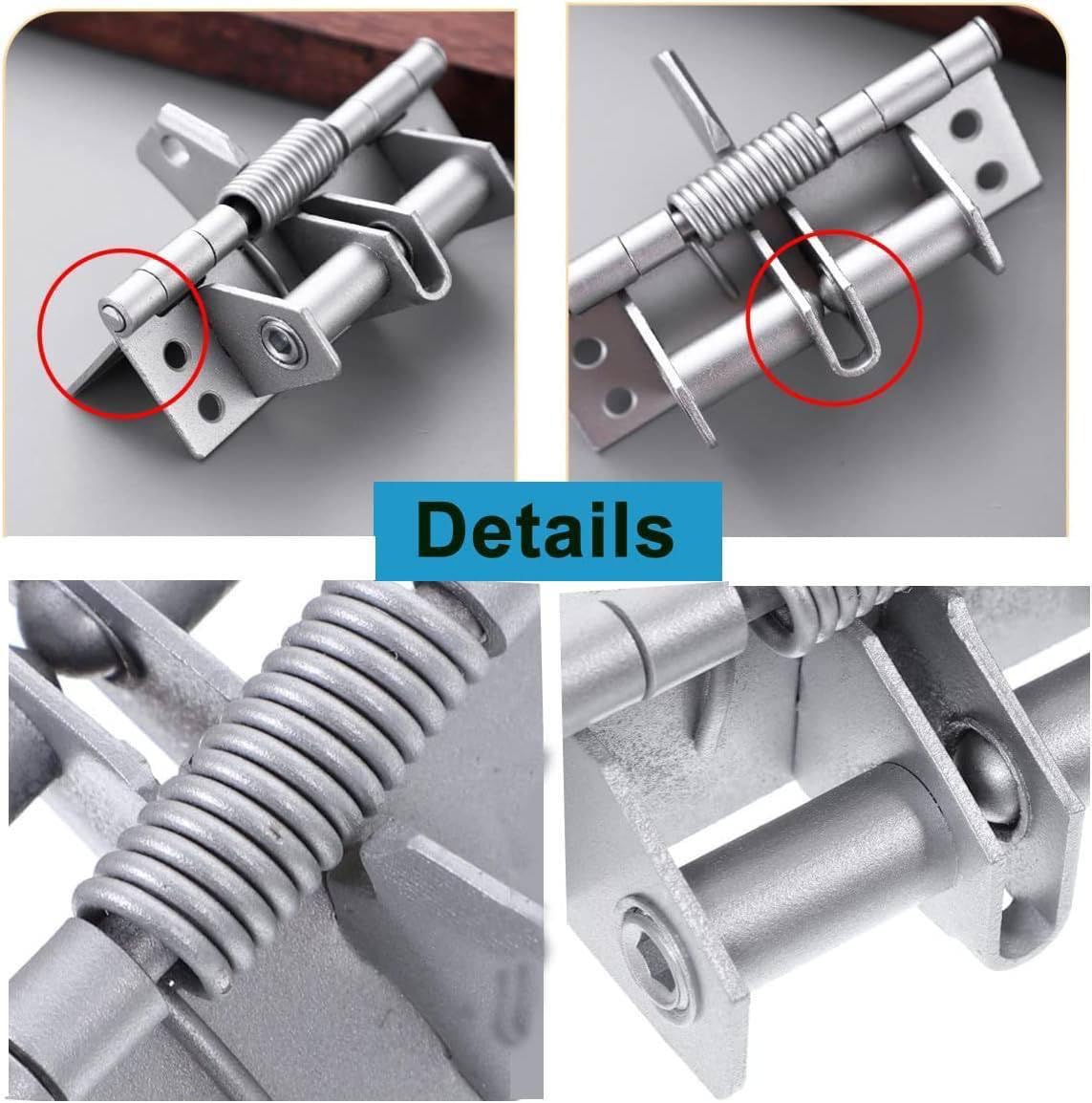 MVM Enterprise 3 in 1 Automatically Door Hinge Lock, 90° Automatic Self-Closing Door Multi-Function Hinges with Screws for Gate Kitchen Cabinets Closet Wooden Fences Stainless Steel 3