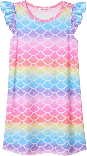 QPANCY Camisones de princesa para niñas, camisón de algodón para dormir, pijama para niños