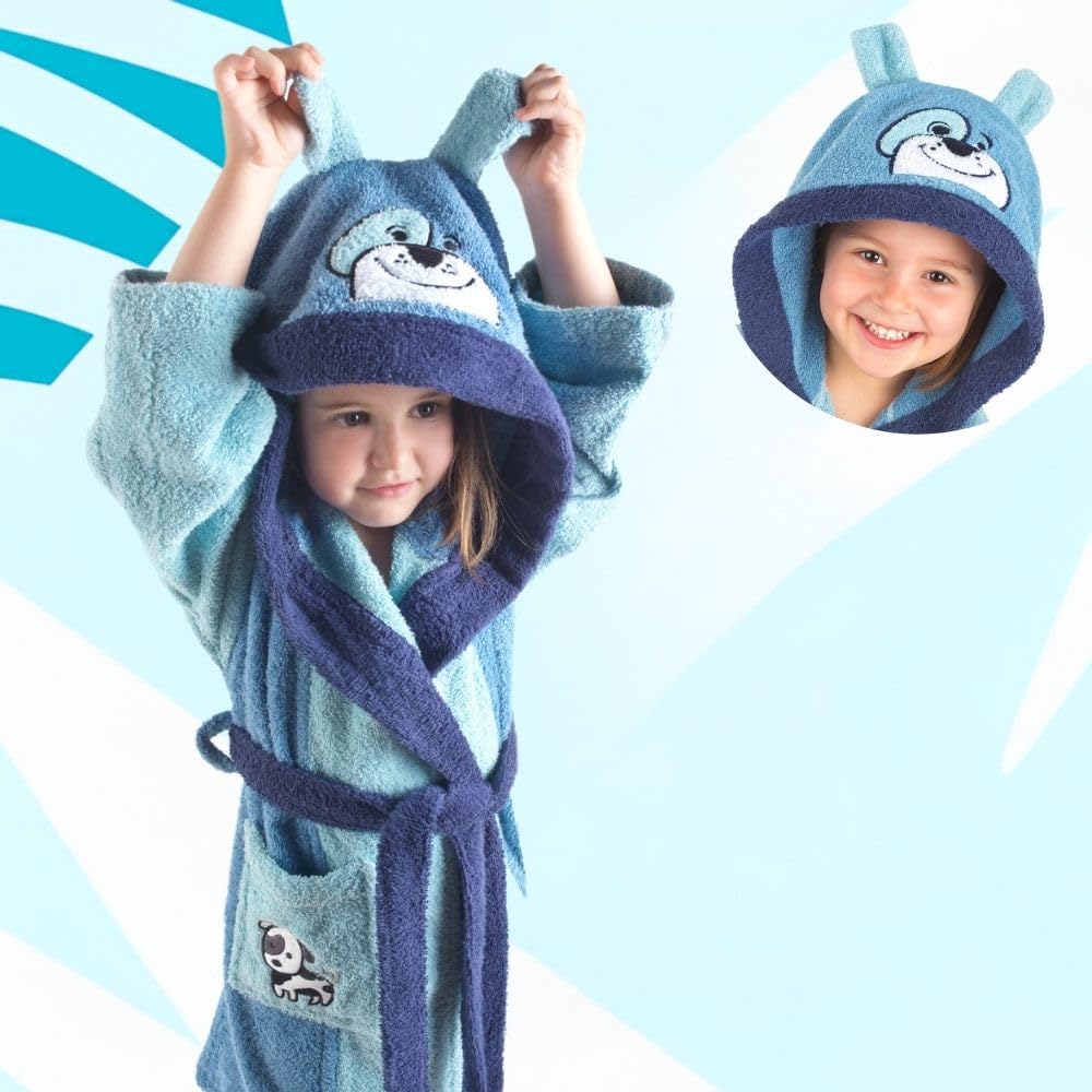 Top Towel - Peignoir Enfant Garçon et Fille Tigre en Coton 100% | Éponge Douce et Absorbante Certifiée OEKO-TEX® 450 g/m² | Avec Capuche, Poches et Ceinture – Idéal pour Bain ou Piscine – 4 Ans