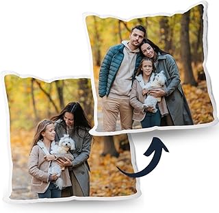 DEREGALOOS Cojín Personalizado con Foto Grande. Cojines Personalizados para Decoración del Hogar. Funda Personalizada con ...