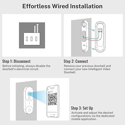 Miniatura 8 de Cámara de timbre de video 1080P, timbre inalámbrico, vigilancia interiorexterior, detección humana, audio de 2 vías, visión nocturna IR, imagen en