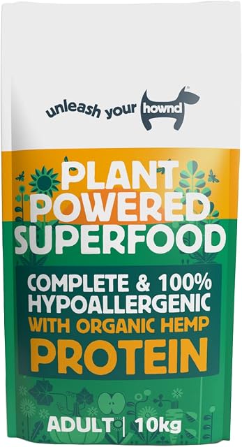 HOWND Complete Plant Powered Superfood 100% Hypoallergenic Dog Food Hemp Protein and Moringa Adult Vegan Dry Dog Food 10KG