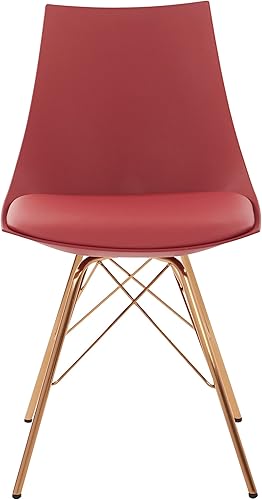 Miniatura 25 de OSP Home Furnishings Oakley Mid-Century - Silla estilo cubo, piel sintética, color crema Gris,Negro -,Desert Rose,Azul