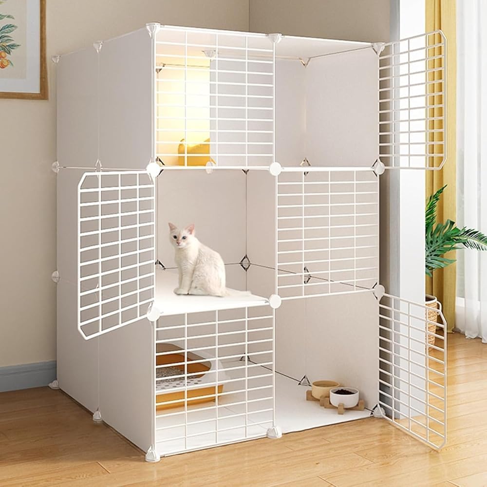 Enclos intérieur pour chat et petits animaux : cage modulable métallique DIY