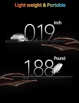 VILVA Portable Monitor - 15.6'' 1080P FHD IPS Display USB-C/HDMI Portable Monitor with Cover, Speakers for Laptop, PC, Mac, Phone, Xbox Switch, PS4