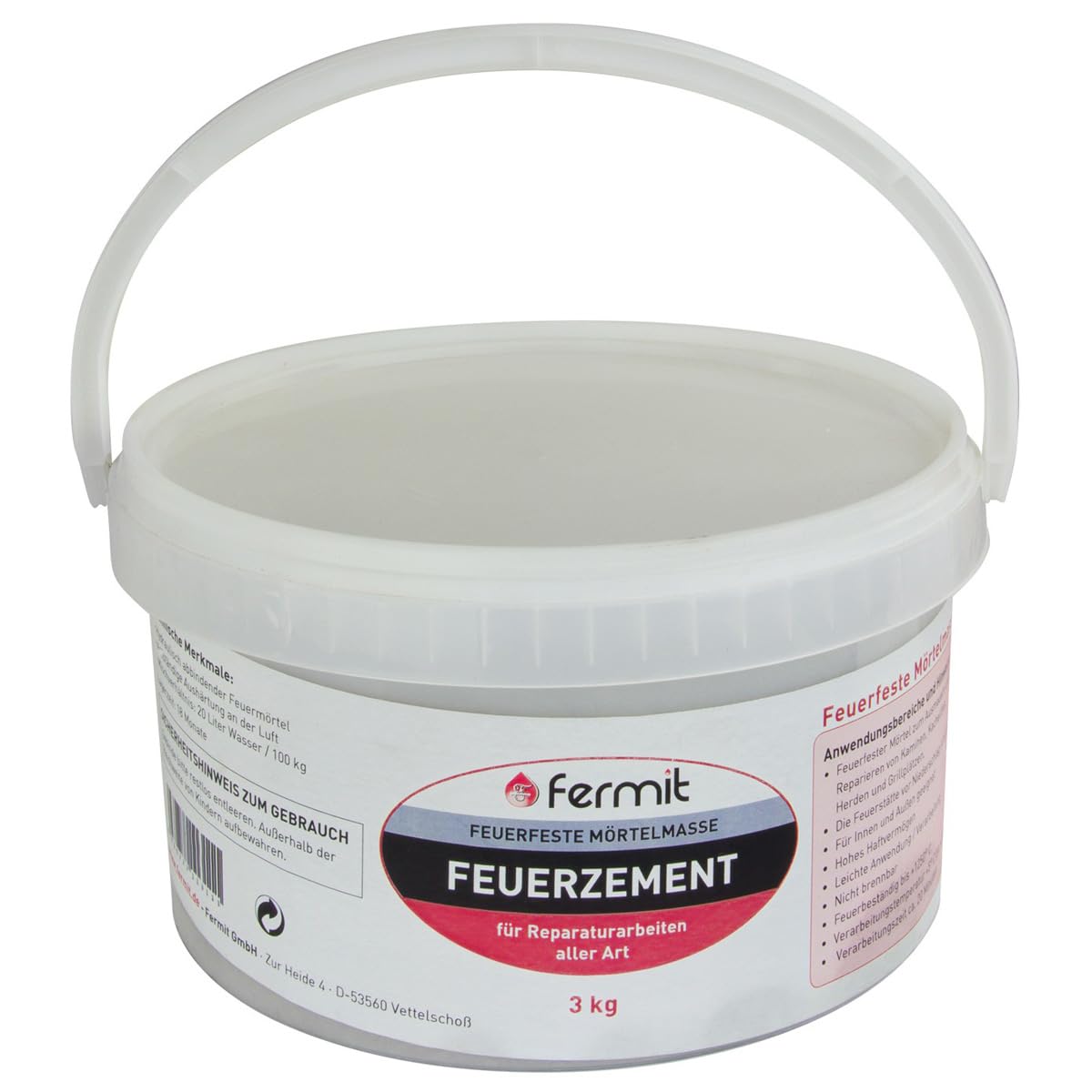 Fermit Feuerzement 3 kg Mörtelmasse Produktbeschreibung