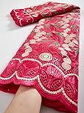 Daisymusse African Lace Fabric Swiss Voile Lace in Switzerland Embroidery Nigeria Lace Fabric for Wedding Party Eveing Fashion Clothes Dress Sewing Dress 2.5 Yards TY058-2.5 Yards - 2.5 Yards