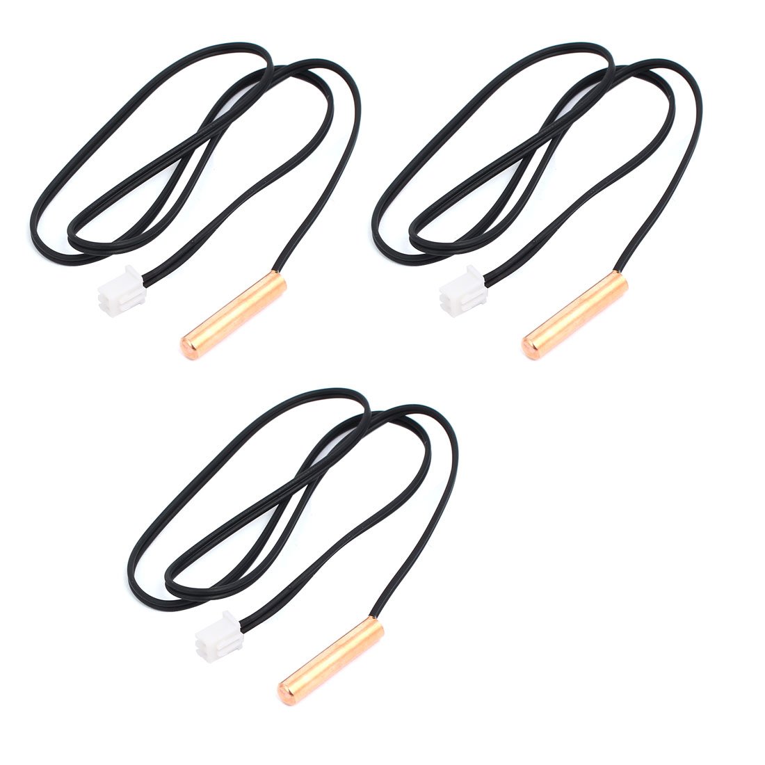IIVVERR TC 10K 20-inch Length Copper Head Air Conditioner Temperature Sensor 3pcs (TC 10K Sensor de temperatura del acondicionador de aire con cabeza de cobre, longitud de 20 pulgadas, 3 piezas