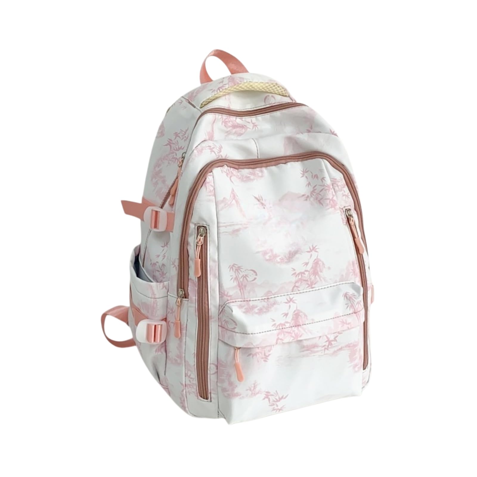 Zaino Stampato in bambù Dell'inchiostro Cinese, Scolastico Casual di Grande capacità per Gli Studenti Uso Giornaliero del Viaggio-Black And White