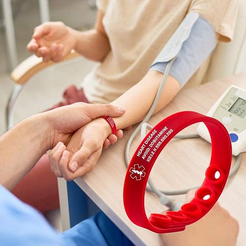 Miniatura 6 de Pulsera ajustable personalizada de silicona pulseras médicas deporte emergencia ID pulseras grabado libre impermeable ID alerta pulseras para