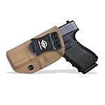 POLE.CRAFT IWB Kydex Holster Fit: Glock 19 19X 25 44 45 (Gen 1 2 3 4 5) & Glock 23 32 (Gen 3 4) - Inside Waistband Carry for G19 G19x G23 G25 G32 G44 G45 (Tan,Left Hand)