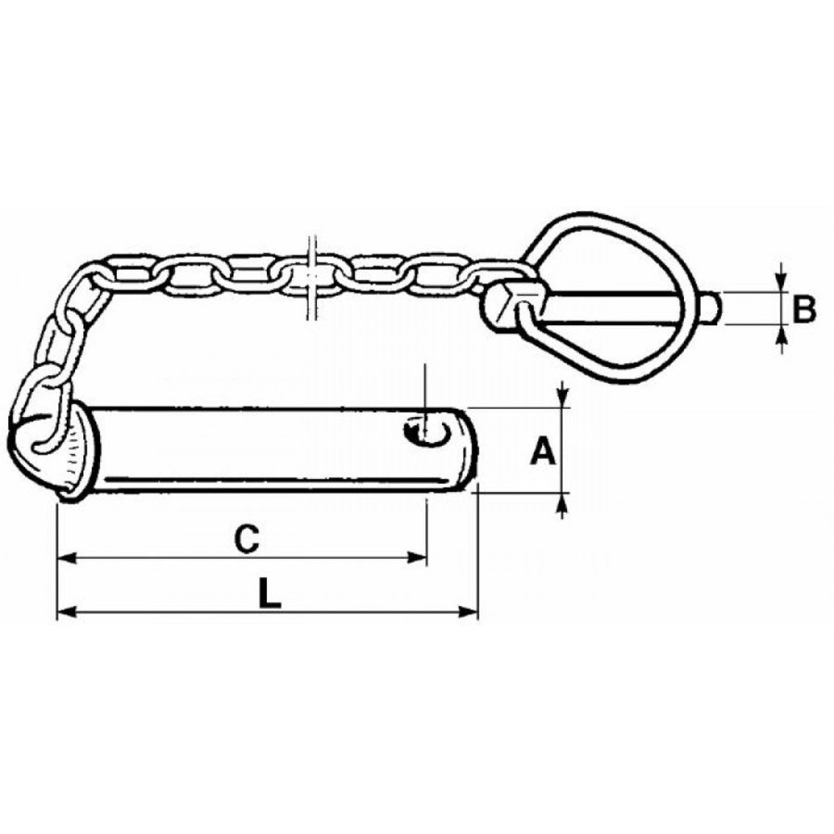 Perno per terzo punto con spina a scatto 19x120 mm di Ama pz. 1