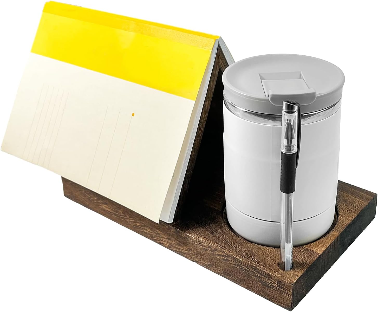 ZPSNDP Wooden Triangle Bookmark with Drink Holder, Multi