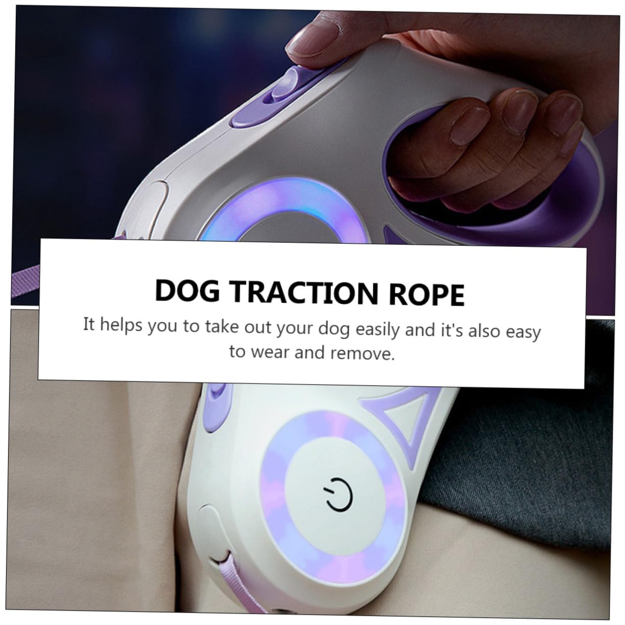 SUPVOX Cuerda Reflectante para Mascotas Correa Retráctil Control Mano para Caminar De Noche