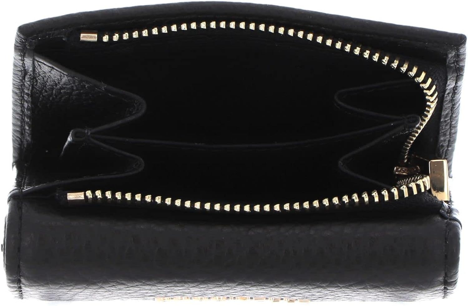 COCCINELLE Metallic Soft Mini Wallet Grainy Leather Noir COCCINELLE Metallic Soft Mini Wallet Grainy Leather Noir