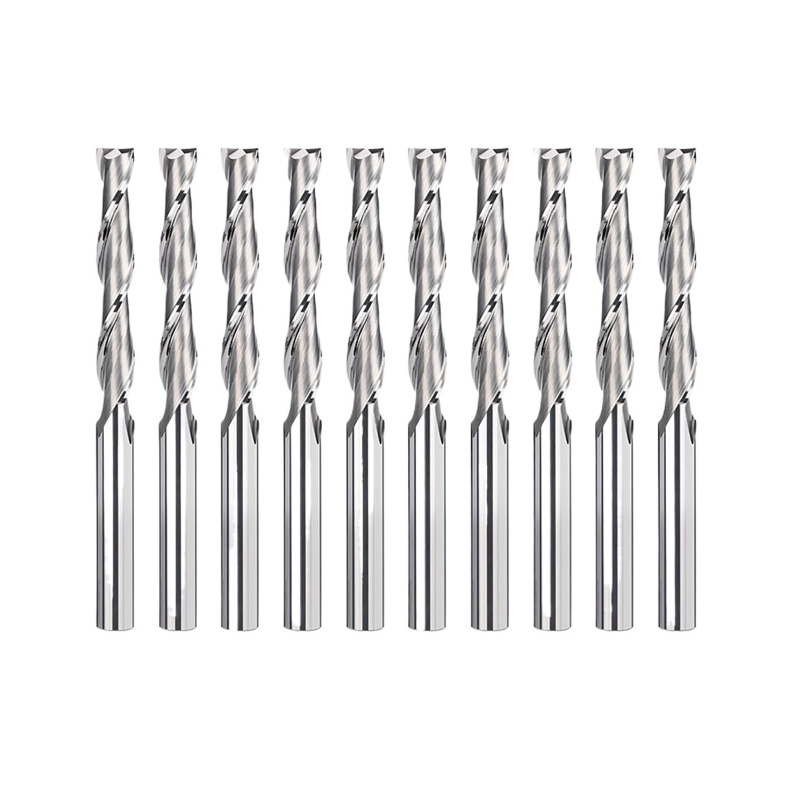 10 Stück 3,175 mm (1/8 Zoll) 2-Flöten-Flachfräser-Up-Cut-Fräser