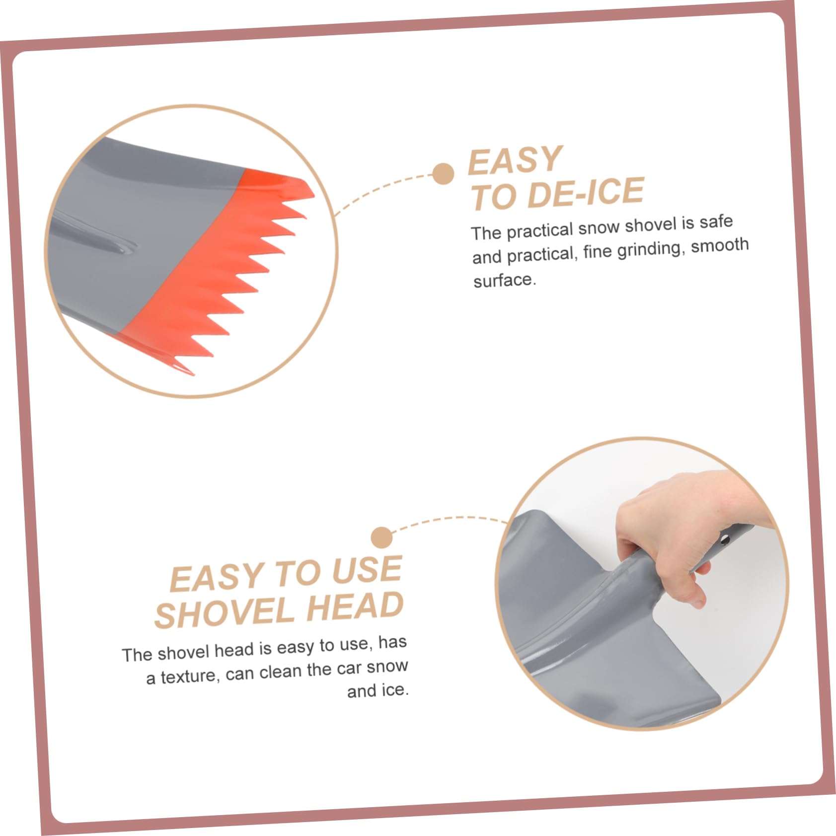 HEMOTON Pelle à Neige Professionnelle Acier Manganèse Outil de Dégivrage Extérieur Pelle à Glace Robuste pour Déneigement et Nettoyage de Voiture Design Ergonomique et Surface Lisse