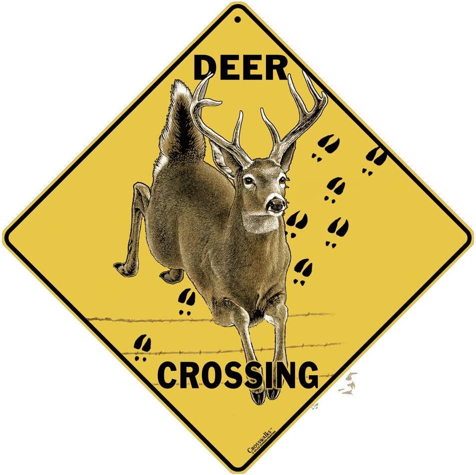 CROSSWALKS Deer Crossing 12" X 12" Aluminum Sign (X280)