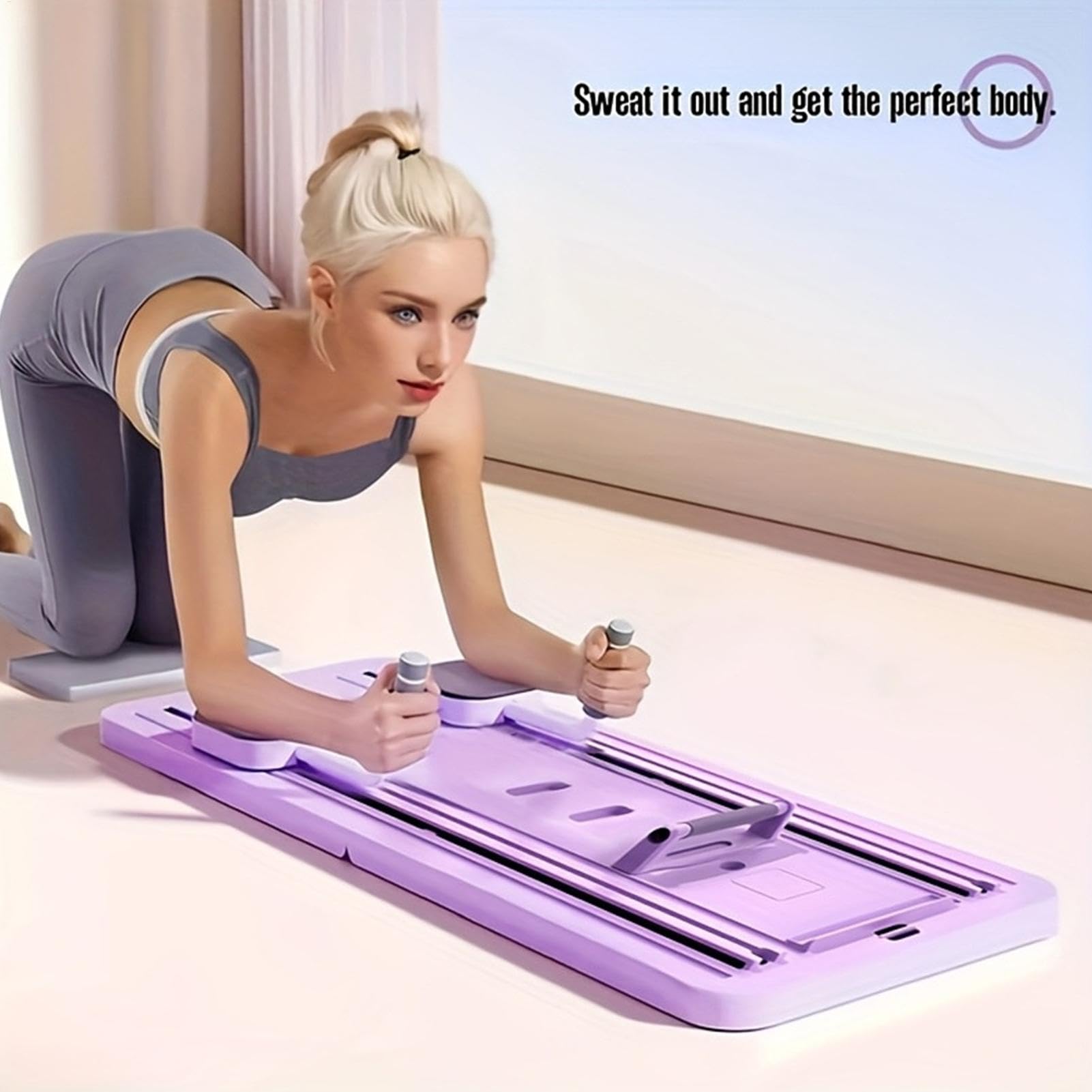 Pilates Board, Pilates Reformer – Attrezzature per l'allenamento addominale – Tavole da pilates portatili e pieghevoli per l'allenamento a casa, allenamento nucleare per donne