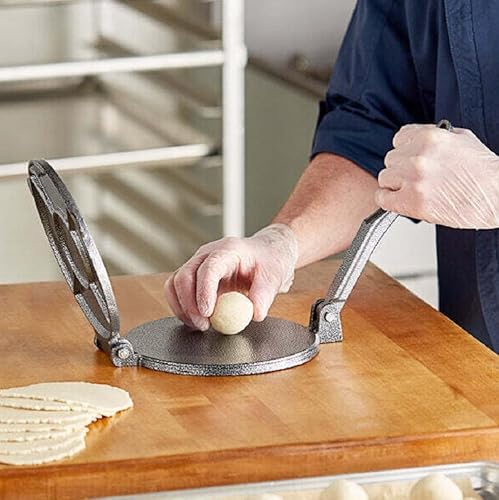 Miniatura 2 de Soro Essentials - Prensa de tortilla de hierro fundido de 7.5 pulgadas, color gris- Máquina de tortillas manual resistente con mango cómodo Prensa